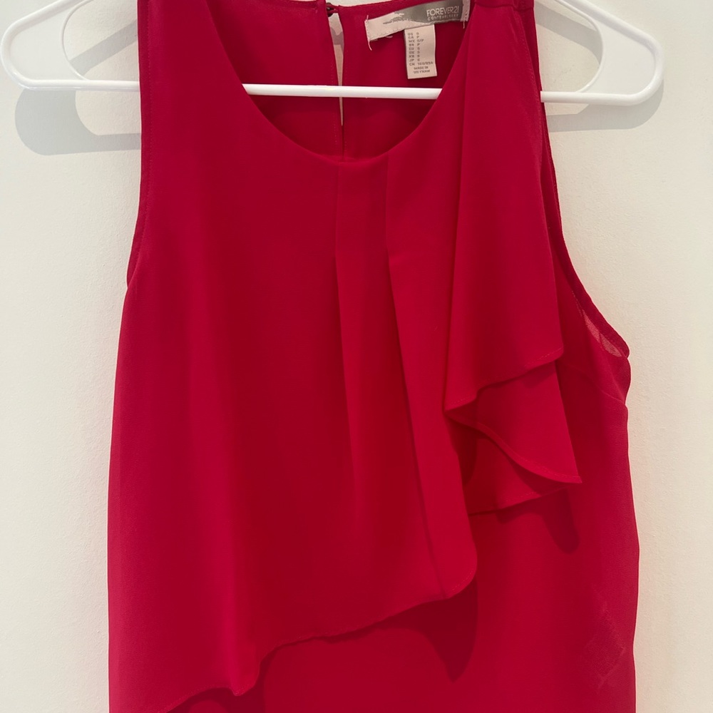 Forever 21 Magenta Ruffle Top